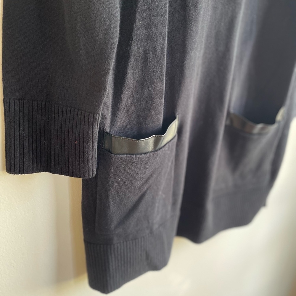 Eight Eight Eight Sweater Dress with Faux Leather Trim Size M - Picture 3 of 5
